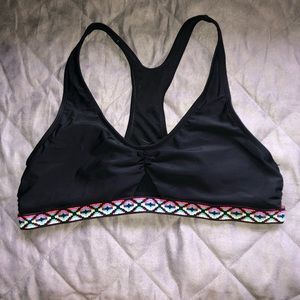 Two piece bikini - black with color patterns